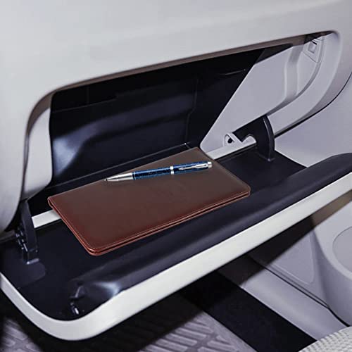 CoBak Premium Faux Leather Car Document Holder with Magnetic Closure and 6 Compartments - color: L-Brown