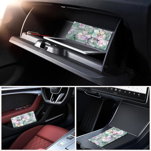 Car Registration and Insurance Holder,Colour Patterns Men Women Car License Document Registration and Insurance Card Holder - color: Green Flower