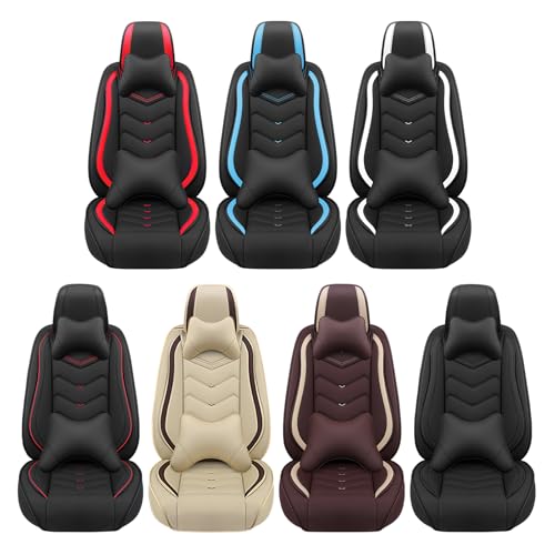 Car Seat Covers Fit for Honda 2000-2026, Stylish Sport Seat Covers, Waterproof Wear-Resistant Premium Nappa Leather Car Seat Covers.(Full Set with Pillow/Coffee Color)