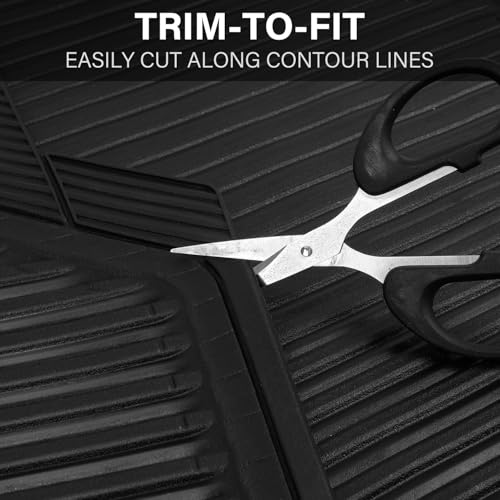 CAR PASS Black Rubber Car Floor Mats & Cargo Liners, All Weather Car Mats & Trunk Mats,Waterproof Automotive Floor Mats Trim to Fit for Most Cars Sedans SUVs Vans, Durable Heavy Duty Anti-Slip,Black - color: Black with cargo liner