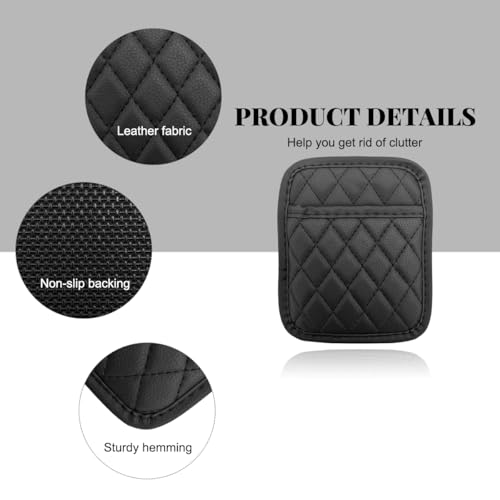 2 PCS Car Side Pocket Organizer, Leather Adhesive Auto Side Seat Back Storage Pocket, Waterproof Phone Document Sunglasses Holder Vehicle Gap Filler Pouch, Car Accessories (Small) - size: Small