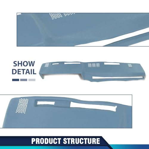 PIT66 TPE Dash Bezel Cover Dashboard Panel, Compatible with GMC Chevy Full Size Pickup 1981-1987, Fit GMC Chevy SUV 1981-1991 Light Blue - size: 1981-1991 GMC Chevy SUV(Light Blue)