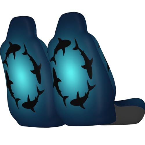 Dujiea Sea Animals Shark Car Front Seat Covers 2 Pcs Universal Auto Seat Covers Front Seats Only, Vehicle Bucket Seat Protectors Fit for Most Car SUV Sedan and Truck - color: Sea Animals Shark