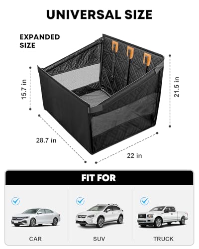 Kohree Dog Car Seat Cover for Medium Large Dogs, Hard Bottom Dog Car Seat Cover for Back Seat Waterproof 600D Car Hammock for Dogs Pet Back Seat Extender for Cars SUV Truck - Upgraded Version - size: M: Double Seat