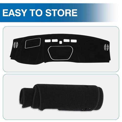 KUST Black Dash Cover for 19-25 Chevy Silverado 1500 2500HD 3500HD/19-23 GMC Sierra 1500 2500HD 3500HD(Only fit Silverado Dashboard with Open Bin and HUD)(Not Fit for 13.4 inch Navigation Silverado) - size: For Silverado 19-25