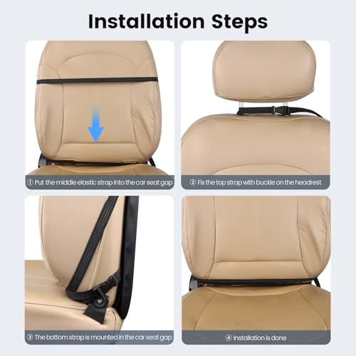 Viaviat Car Seat Protector Large Kick Mat 2 Pack Durable Water Resistant Auto Seat Back Covers with 2 Mesh Pockets Protection Against Dust Mud Scratches (Black, 2-Pack) - color: black