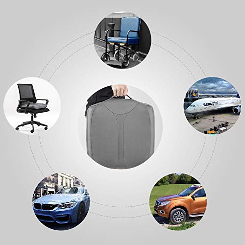 Leather Car Memory Foam Heightening Seat Cushion for Short People Driving, Hip(Coccyx/Tailbone) and Lower Back Pain Relief, Adult Booster Seat for Car, Truck,SUV,Office Chair,Wheelchair.