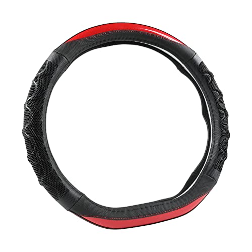 GIANT PANDA Steering Wheel Cover for Nissan Altima Rogue - Car Steering Wheel Cover for Nissan D Shape(Red-D-Shaped) - color: Red