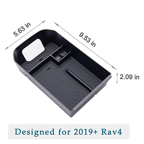 Center Console Tray Organizer Compatible with Toyota RAV4 Accessories 2025 2024 2023 2022 2021 2020 2019 and 2021-2025 RAV-4 Prime, Armrest Insert Container ABS Material Secondary Storage Box