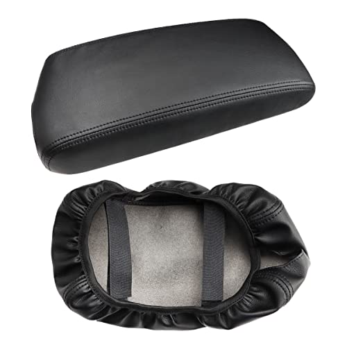 INTGET Car Center Console Armrest Cover for Kia Optima Accessories 2016 2017 2018 2019 2020 Leather Middle Console Arm Rest Box Lid Seat Cover Protector Cushion Saver (Black Stitches) - color: Black Stitches