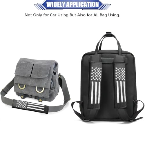 JDDRY 2PC Car Seat Belt Covers Pads,Seatbelt Strap Cover,Seat Belt Shoulder Strap Pads,Carbon Fiber Leather Car Interior Accessories(2Pack,Black-USA Flag)