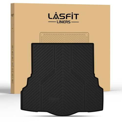 LASFIT Trunk Mat for Ford Fusion 2013-2020 (Only Fit Gasoline Not Fit Hybrid & PHEV) All Weather TPE Mats Custom Fit Cargo Mats for Ford Fusion Car Mats and Cargo Liner, Black - size: 2013-2020 | For Ford Fusion | Cargo Mat
