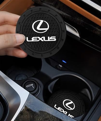 Car Cup Holder Coaster for Lexus ES350 GS350 GS300h GS450h is300 | Silicone, 2.76 Inch, 2 Pieces, ls460 rx350 NX300h Compatible, Car Interior Accessories - color: Black-a5