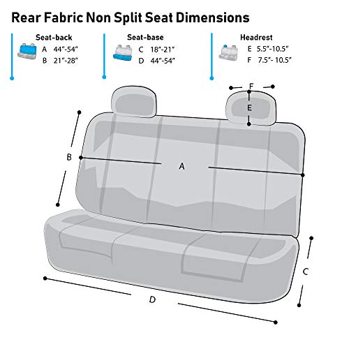 FH Group Full Cover Rear Bench Car Seat Cover β Universal Fit, Split Bench Design with Zipper, Compatible with 60/40 & 40/60 Split Seats, SUV & Van β Gray - color: Gray, style: Rear Set