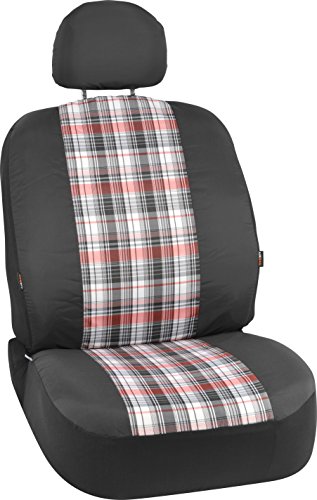 Bell Automotive 22-1-56863-9 Black Plaid Low-Back Bucket Seat Cover, One Size, Easy Installation, Fits Cars, Truck, Protects Against Dirt, Dust
