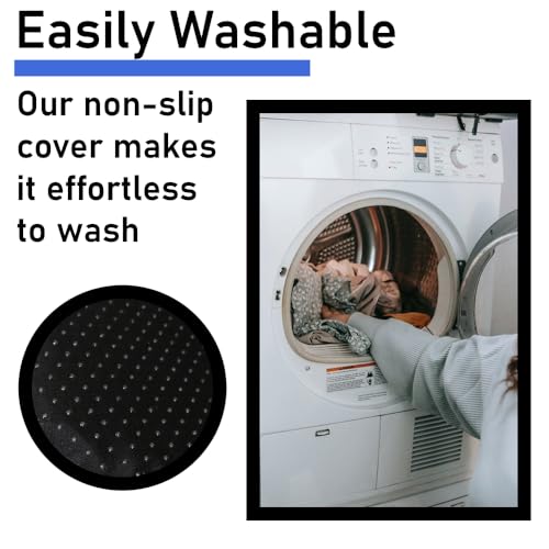 Blue Gel TPU Seat Cushion — Large Contoured Honeycomb Cooling Gel Cushion for Long Sitting, Pressure Relief for Tailbone & Sciatica, Non-Slip Washable Cover — 18.89 x 14.96 in - size: Large