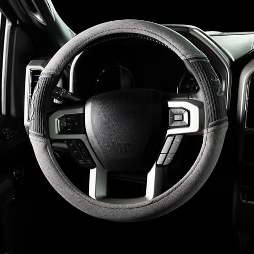 Browning Universal Fit Steering Wheel Cover for Car, Truck, and SUV, Durable Steering Wheel Protection, Chevron (Heather Black SIOC)