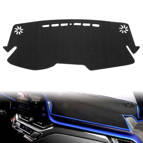 PGTOPONE Custom Fit Dashboard Black Center Console Cover Dash Mat Protector Sunshield Cover Pad Carpet for 2017 2018 2019 2020 Toyota CHR CH-R (Red) - color: Red