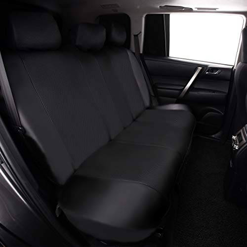 Flying Banner car seat Covers Full Set Faux Leather Air Mesh Breathable Man Lady Airbag Compatible Rear Bench Split 40/60 50/50 60/40 Truck Pick Up (Full Set - Low Back, Black Red) - color: Black Red