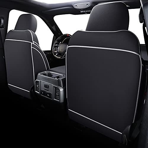 Coverado Car Seat Cover Full Set with Waterproof Neoprene, F150 Seat Covers for Trucks, Compatible with Ford F150 2015-2025 Crew Cab & 2017-2025 F250 F350 F450, White Black - color: White