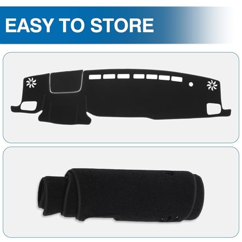 KUST Black Dash Cover for Toyota Highlander 2020-2025 2026 (L, LE, XLE, XSE, Limited, Platinum) (with HUD) Non-Slip Center Console Dashboard Cover No Glare (Not Fit for Toyota Grand Highlander) - size: 58.8''×12.8'' (Toyota Highlander 20-26)