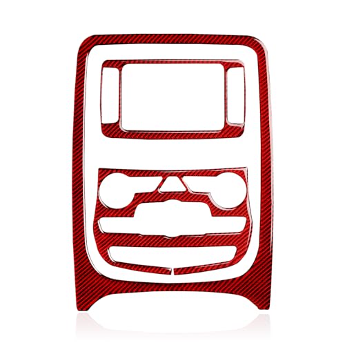 Car Center A/C Outlet Panel Decals for 2014-2017 Dodge Durango Accessories Carbon Fiber Interior Stickers, Red - color: Center a/C Outlet Panel
