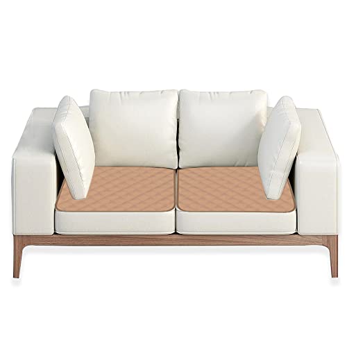 Waterproof Washable Seat Protector Pads Reusable Incontinence Chair Pads Resuable Pee Pads for Senior Adults Kids Stay Well in Place 22"X21" Beige 2Pcs - color: Beige