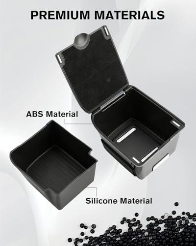 for Center Console Organizer Tray Coin Box Non-Dropping Design Compatible with 2019-2026 Silverado&Sierra 1500& 2020-2026 Silverado&Sierra 2500HD 3500HD (Split-Bench Folding Seat) ABS Materials - color: Silverado&Sierra 20-26 Organizer
