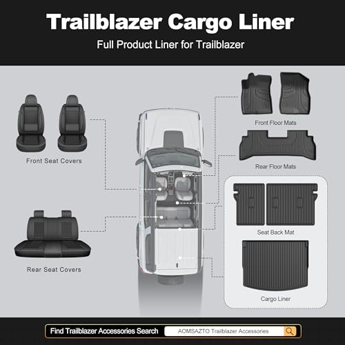 AOMSAZTO Cargo Liner and Backrest Mat for Chevy Trailblazer 2021-2026 (Only Fit Cargo in Upper Deck Position) - Custom Fit All Weather Car Trunk Mat for Chevrolet Trailblazer FWD & AWD - size: Trailblazer 2021-2026
