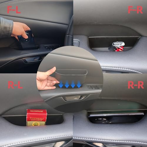 Car Door Handle Pocket Organizer for Lexus RX 2023 2024 2025 2026 Accessories Car Pocket Organizer Front Rear Door Grab Inner Tray Box (4PCS Black TPE Storage Box-4 Door) (Black)