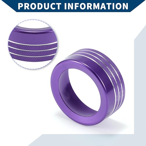 AC Air Conditioner Gear Shift Headlight Media Switch Knob Cover for Dodge for RAM 13-17 / Interior Trim/Stylish Aluminum Alloy / 5 Pcs Purple - color: Purple