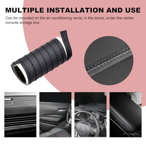 Car Interior Trim Strips, Automotive Flexible Leather Moulding Line for Door Panel Gap, Universal DIY Decorative Dashboard Line Strip Fit Cars Trucks SUVs, Car Accessories (Black)
