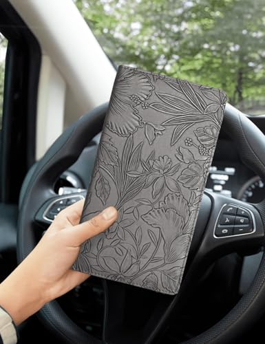 Mymazn Car Registration and Insurance Holder, PU Leather Glove Box Car Organizer with Magnetic Closure, Car Document Holder for Driver's License & Essential Documents (Dark Grey) - color: Dark Grey
