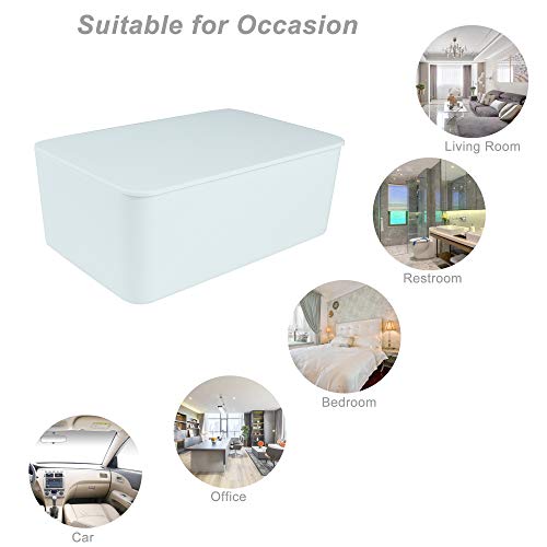Diaper Wipes Dispenser, Tissue Storage Box Case, Wet Wipe Dispenser Holder with Lid for Home, Office, Cars (White) - color: White
