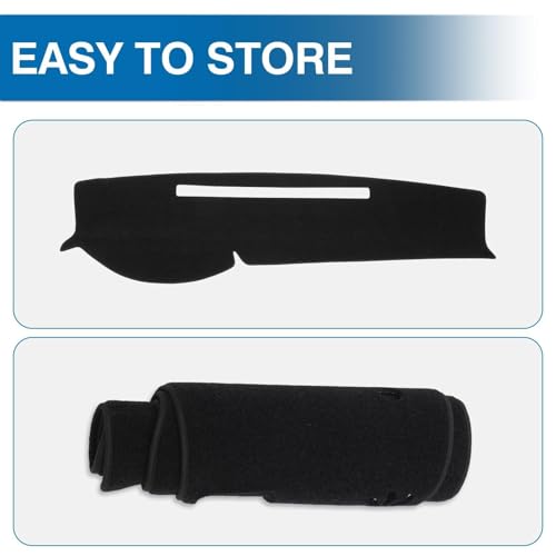 KUST Black Dash Cover for Toyota Tacoma 2005-2012 2013 2014 2015 Pickup Non-Slip Dashboard Cover Polyester Center Console Dash Cover Interior Accessories for Tacoma Windshield Sunshade No Glare - size: Tacoma 05-15(black)