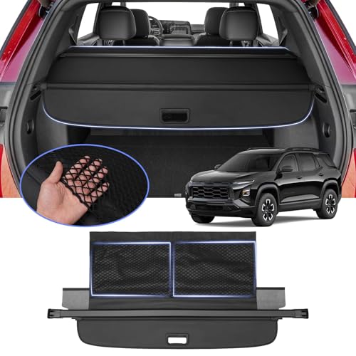 Powerty Cargo Cover for 2025 2026 Chevy Equinox & GMC Terrain Accessories Trunk Cover Retractable Trunk Shielding Shade Cargo Luggage Cover with Storage Cargo Net No Gap - size: 6) Chevy Equinox & GMC Terrain | 2025-2026