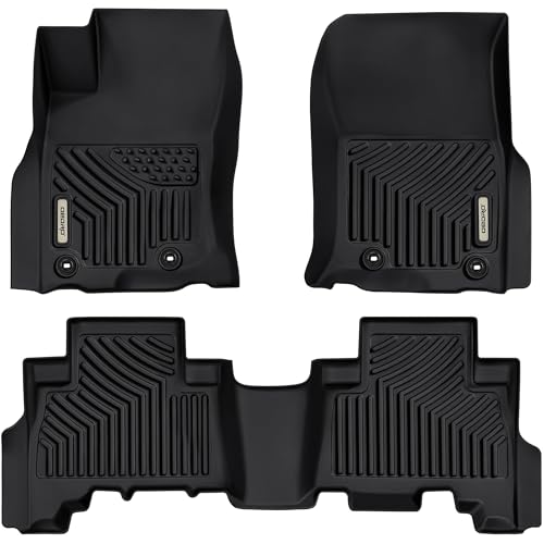 OEDRO Floor Mats Fit for Toyota 4Runner 2024-2013 / Lexus GX460 2014-2023, TPE All-Weather 4Runner Car Mats Includes 1st and 2nd Row Full Set Liners, Black - style: 13-24 Toyota 4Runner/2014-2023 Lexus GX460