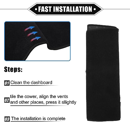 Dashboard Cover Compatible for Cadillac XT5 2016-2020, Non-Slip Polyester Black Dash Cover Mat Dash Board Protector Cover