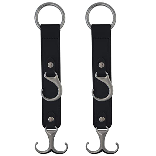 Headrest Hooks for Car Back Seat Organizer Black Faux Leather Hanger Holder Hook, for Hanging Purses and Bags and Coats Grocery Bag Umbrellas Handbag Car Accessories Interior Men for Women
