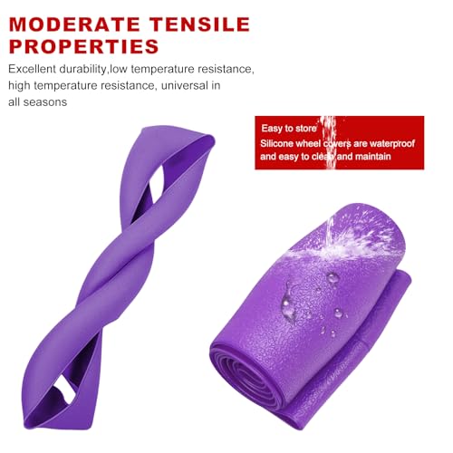 DXNQ Car Steering Wheel Cover, 13 to 14.17 inches Anti-Slip Silicone Steering Wheel Protector, Soft Flexible Shock-Absorbent Steering Wheel Protective Cover for Most Car Models (Purple) - color: Purple