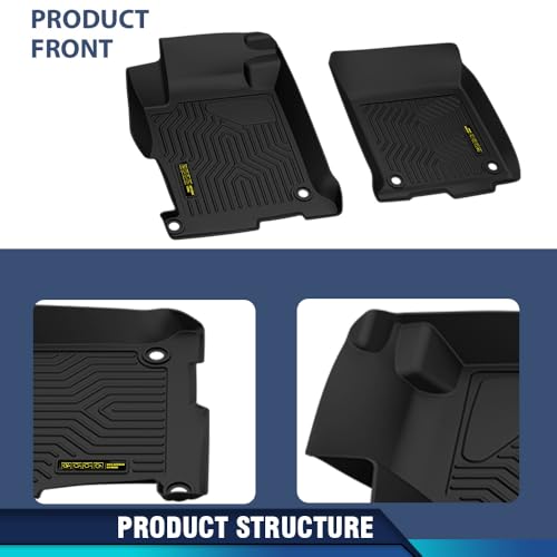 PIT66 TPE Floor Mats Compatible with Honda Accord Sedans 2013-2017 (Heavy Duty) 1st & 2nd Row All Weather Cover Protection Cargo Liners alfombras para carro - size: Fit Honda Accord 2013-2017 | 3PCS