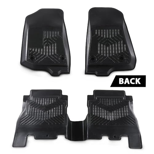 G-PLUS Floor Mats 3PCS Fit for Jeep Wrangler JL 2018-2025 Unlimited 4-Door Only (Not Fit for JK or 4XE), All Weather TPE Custom Fit Heavy Duty Floor Liners 1st & 2nd Row, Black - size: 18-24|Fit Jeep Wrangler|3PCS
