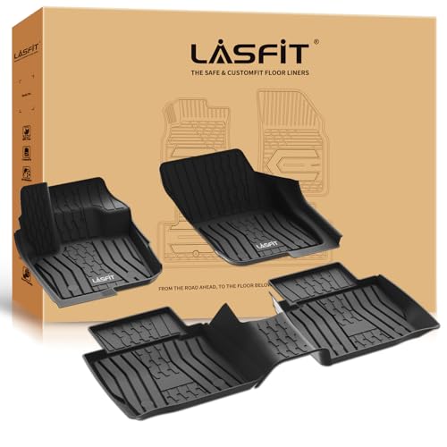 LASFIT Floor Mats for 2017-2020 Ford Fusion & Lincoln MKZ, Custom Fit Full Coverage All Weather TPE Floor Liners, Front & Rear Rows, Black - size: 2017-2020|Fusion& MKZ|Floor Mats