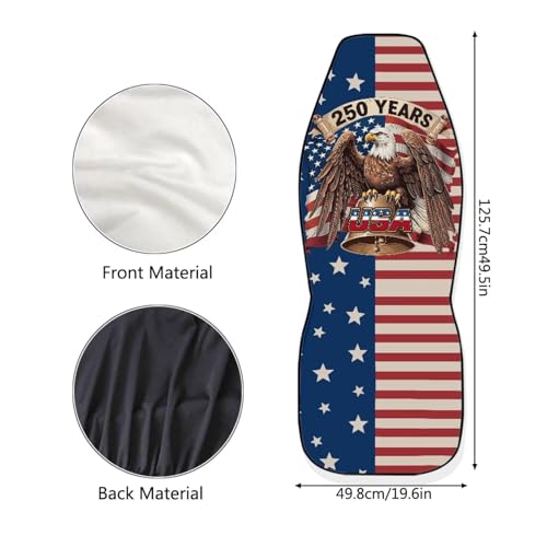 Car Front Seat Covers Breathable Elastic 250 Years USA Bald Eagle Car Seat Covers Protector Set of 2 Removable Automotive Accessories Universal for Truck SUV Sedan - color: 250 Years USA Bald Eagle