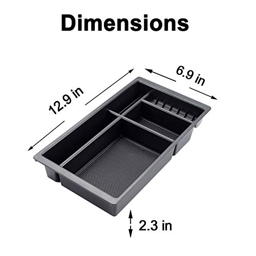 Compatible with (2014 2015 2016 2017 2018) Chevy Silverado/GMC Sierra, (2015-2020) Chevy Suburban/Tahoe/GMC Yukon Center Console Organizer Tray Accessories - Full Console w/Bucket Seats ONLY