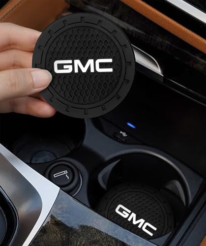 Car Cup Holder Coaster for GMC Recessed Silicone Cupholder Coaster Interior Accessories 2.75in 2Pieces Black - color: Black-a8