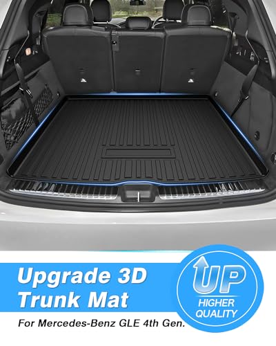 Powerty Trunk Mat for 2020-2025 2026 Mercedes-Benz GLE Accessories Cargo Mats TPE All Weather Cargo Liner Heavy-Duty Trunk Liners - size: Cargo Mat|For|20-26|Mercedes-Benz GLE