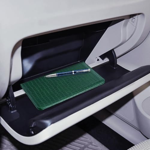 CoBak Car Registration and Insurance Holder - Vehicle Glove Box Car Organizer,Auto Truck Comparment Accessories Case with Magnetic Closure for Driver License,Cards - color: L-Crocodile Pine Green