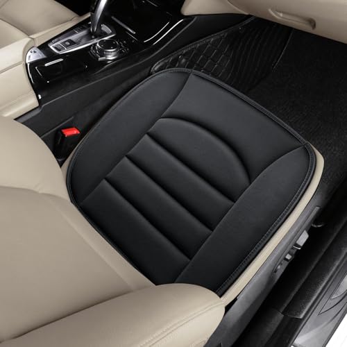 Memory Foam Car Seat Cushion with Breathable Fabric & Non-Slip Gel, Universal Fit for Car Truck Office Home 19.6x18x1.2 Black - size: Base