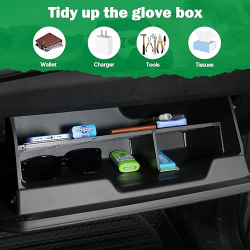 Karltys Glove Box Organizer with Storage Divider, Center Console Organizer Tray for Chevy Equinox(LT/Active/RS) 2025-2026 Accessories ABS Material